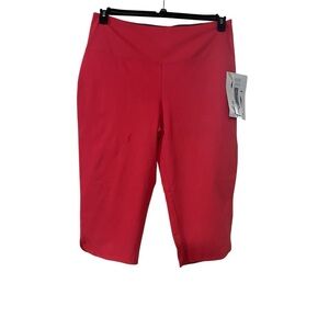 Women with Control Bright Coral High-Rise Capris